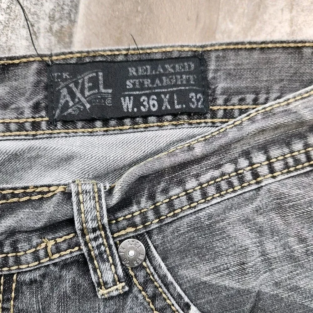 Mens TK Axel size 36x30 Relaxed Straight Mid Rise Jeans - Picture 4 of 11